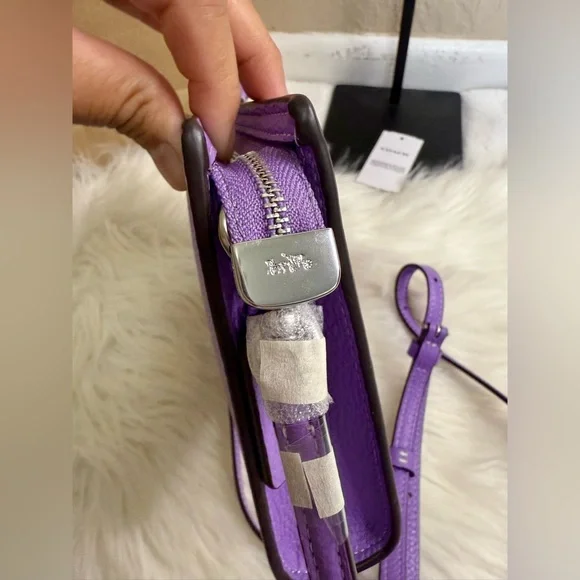 Coach Lavender Crossbody Bag with Silver Details - Picture 6 of 10